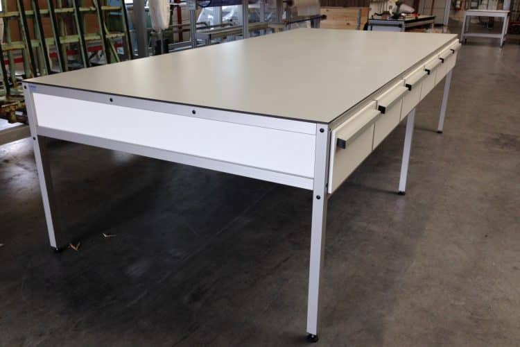 Aluminium werktafel lades