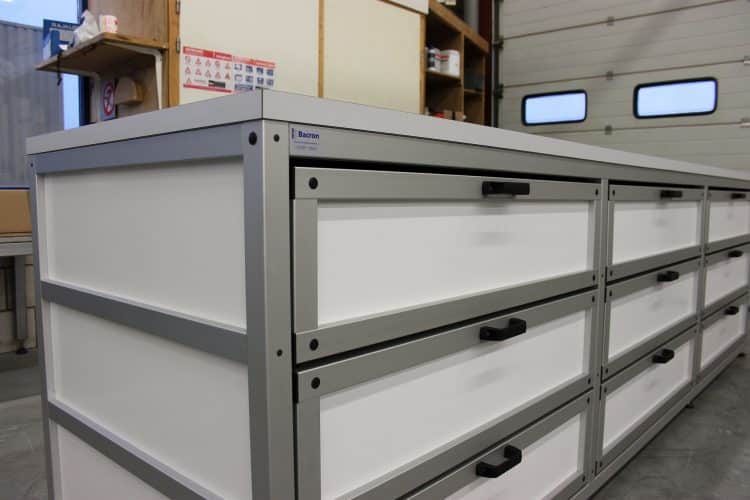 Aluminium werktafel lades